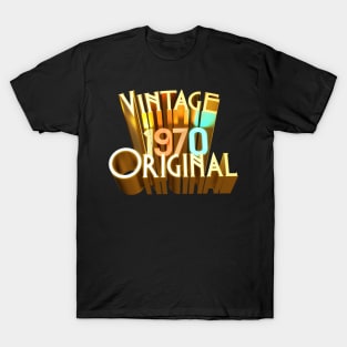 Vintage 1970 Original Birthday T-shirt Design in 3D T-Shirt